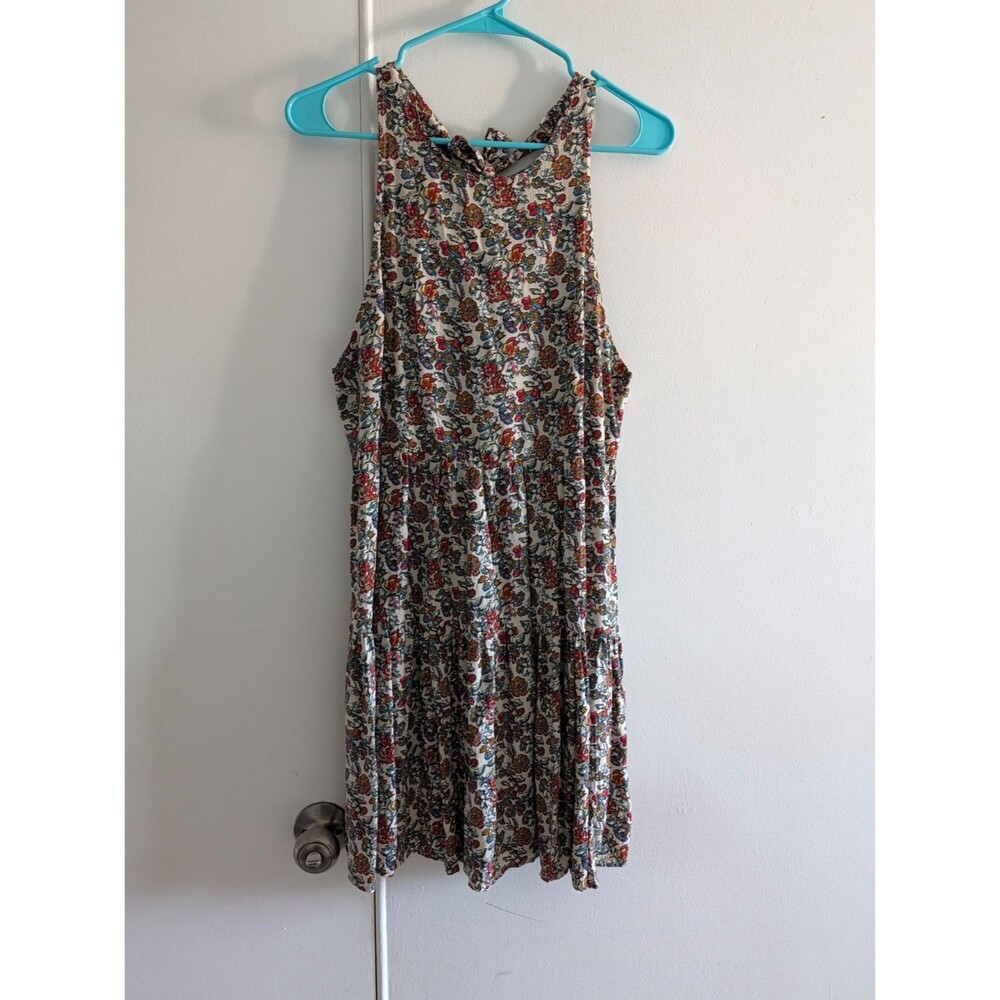 Natural Life Womens Floral Tiered Mini Dress Western Cowgirl Country Concert med